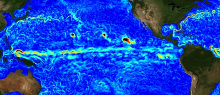 Ocean surface currents from a global ocean model.